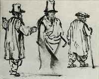 Rembrandt Three Studies of Old Men