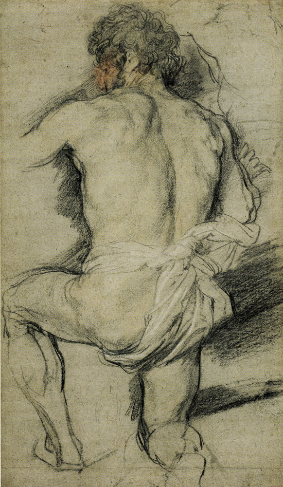 Anthony van Dyck - Kneeling Man, Seen from the Back