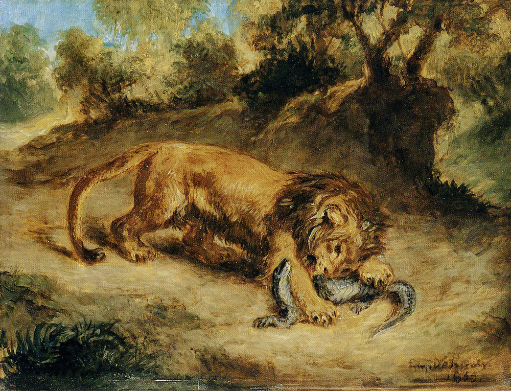 Eugène Delacroix - Lion and Caiman