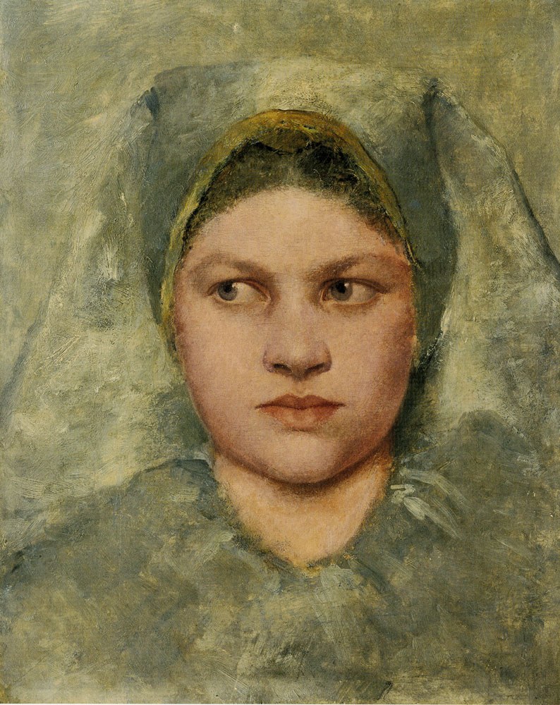 Gustav Klimt - Study of the Head of a Hanaci Girl