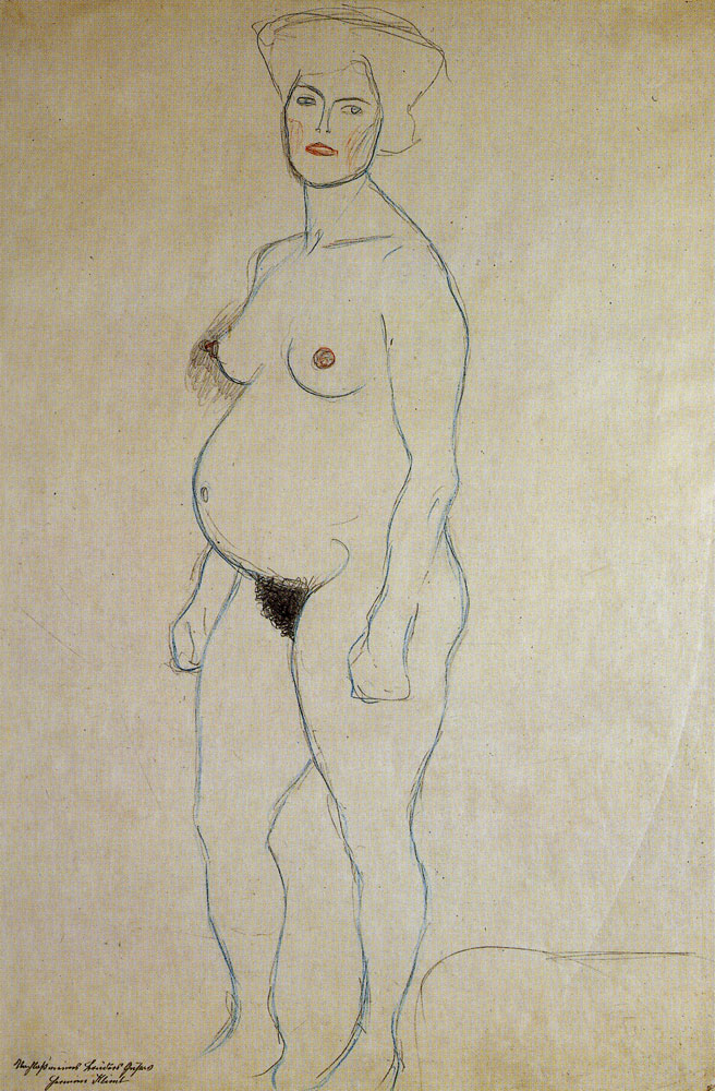 Gustav Klimt - Standing Pregnant Nude