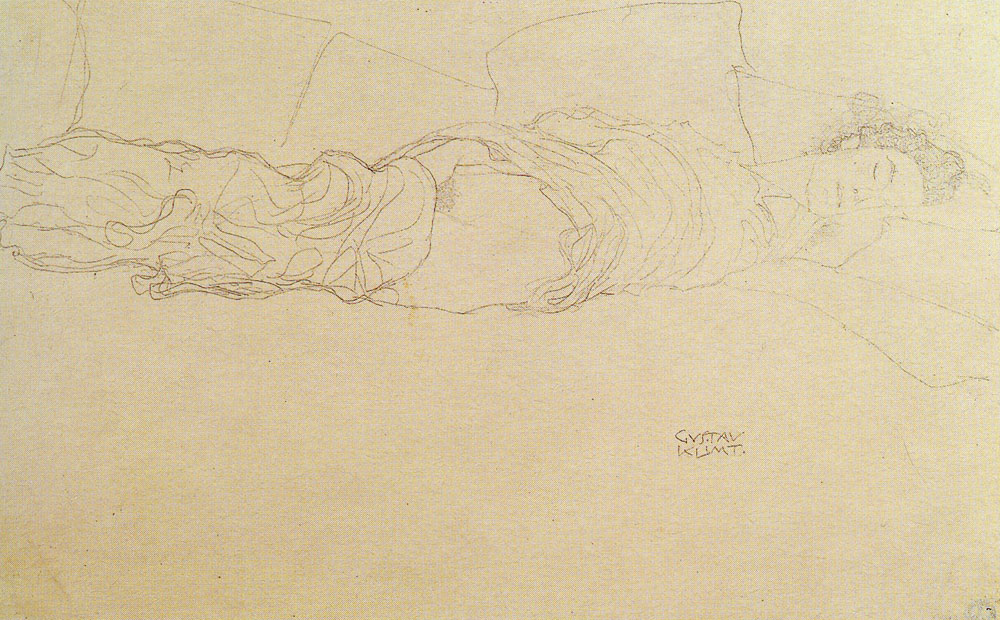 Gustav Klimt - Reclining Nude, Partially Draped