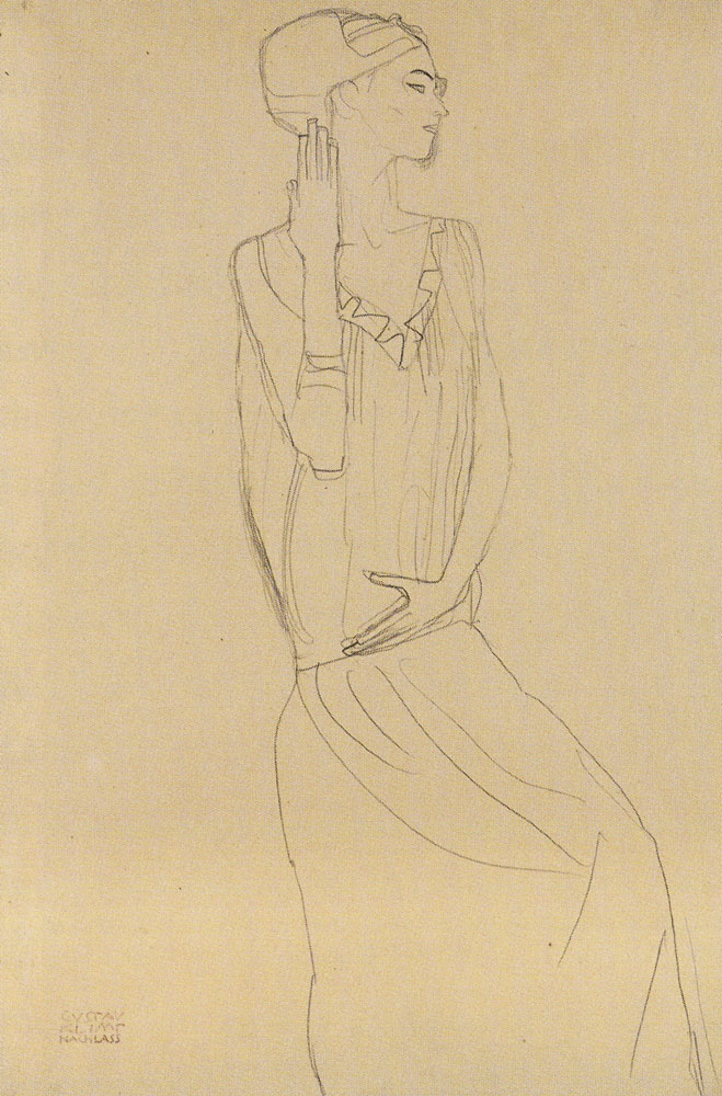 Gustav Klimt - Standing Female with Raised Forearm