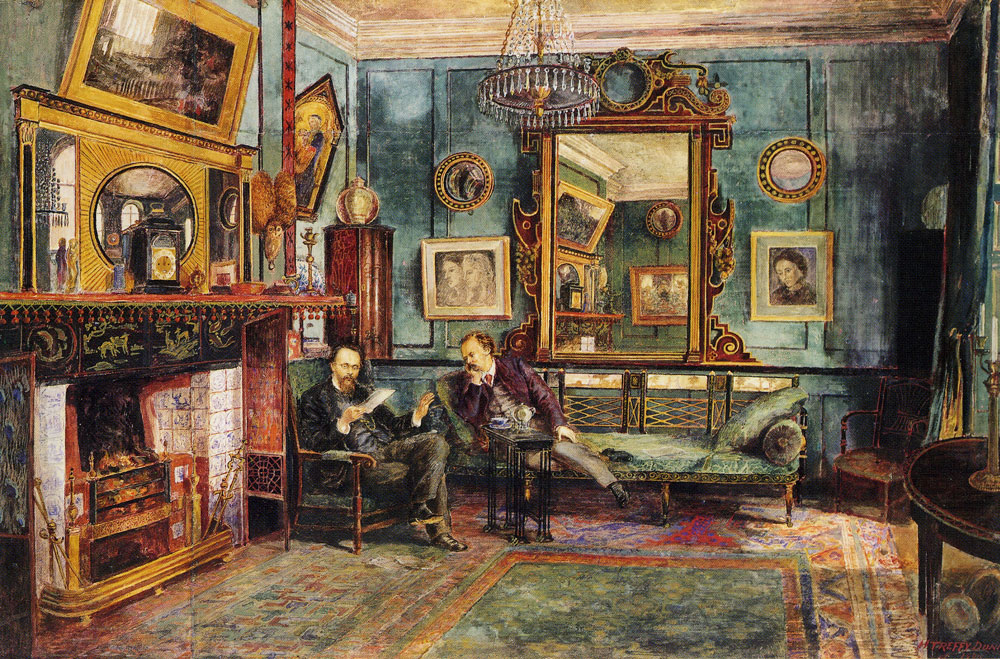 Henry Treffry Dunn - Dante Gabriel Rossetti and Theodore Watts-Dunton in the Sitting Room of Tudor House