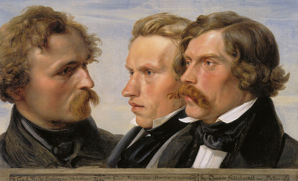 Julius Hübner - The Painters Karl Friedrich Lessing, Carl Sohn and Theodor Hildebrandt