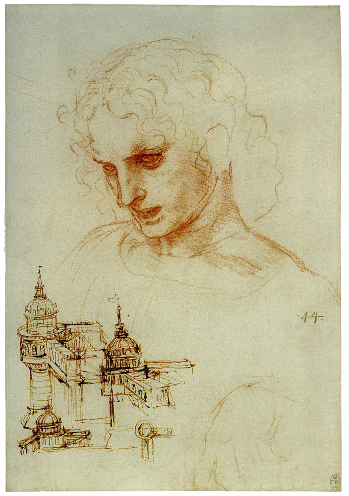 Leonardo da Vinci - Sketch of a Youth; Fortifications