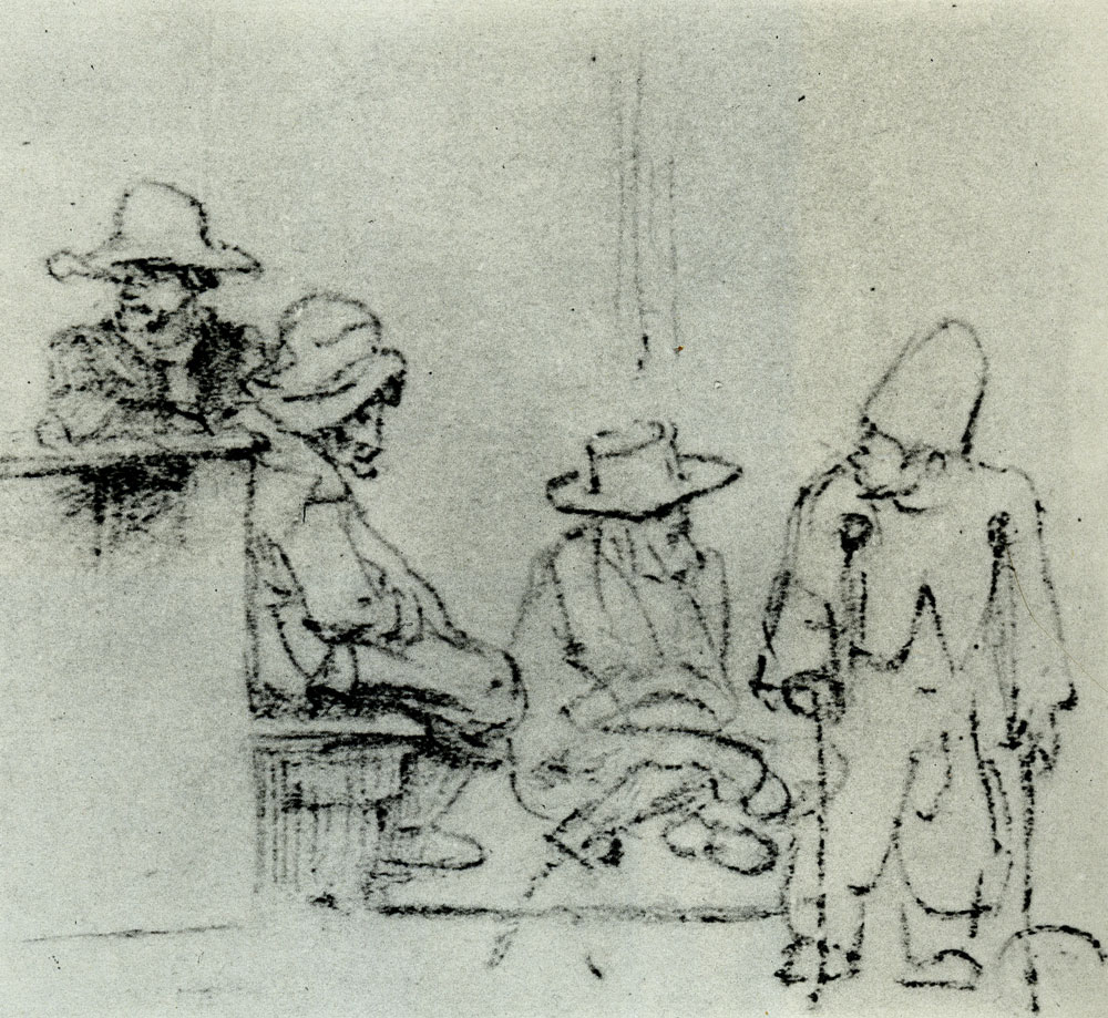 Rembrandt - Four Beggars Grouped Around a Stonebench