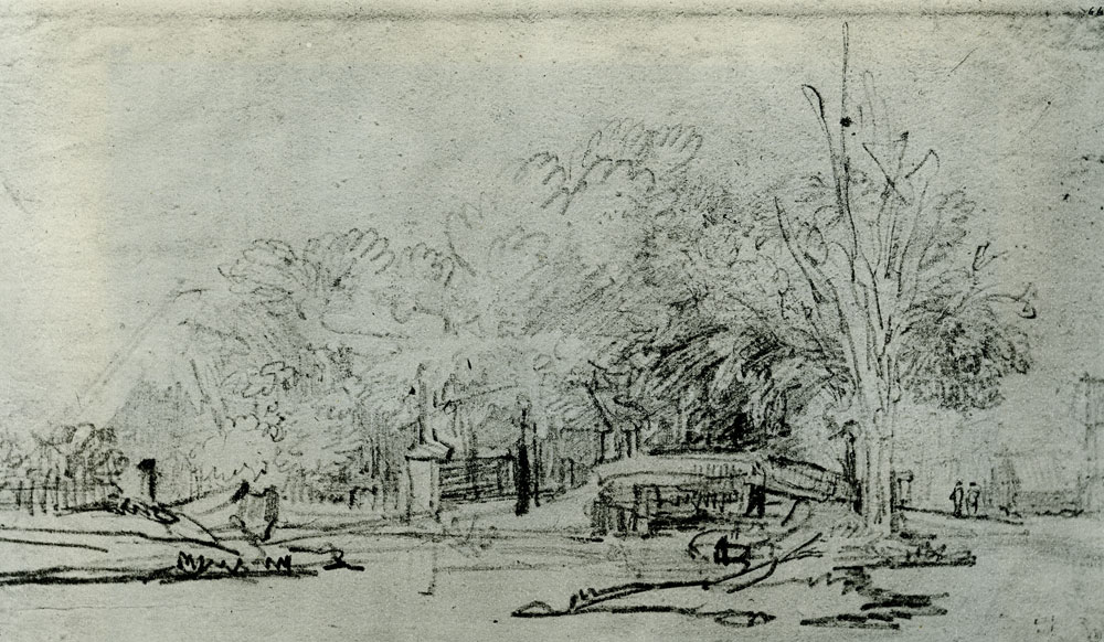Rembrandt - Houses Amidst Trees