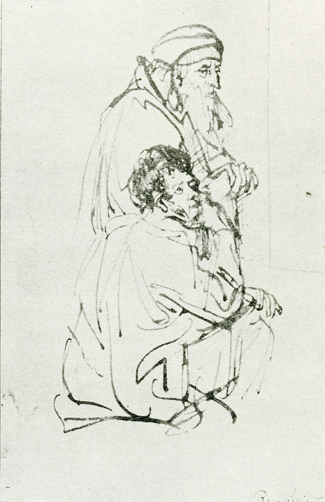 Rembrandt - Standing Old Man and Seated Younger Man