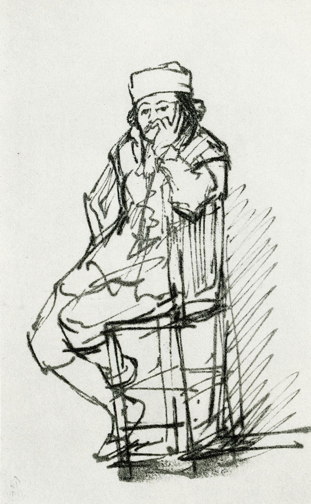 Rembrandt - Study of a Man Seated on a Chair