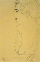Gustav Klimt Portrait in Profile Facing Left