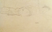 Gustav Klimt Reclining Nude, Partially Draped