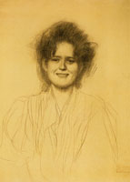 Gustav Klimt Portrait of a Smiling Girl