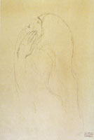 Gustav Klimt Study of a Woman with Raised Hands