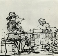 Rembrandt Man Dictating a Letter to a Scribe