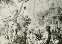 Rembrandt Tobit and Tobias kneeling before the angel