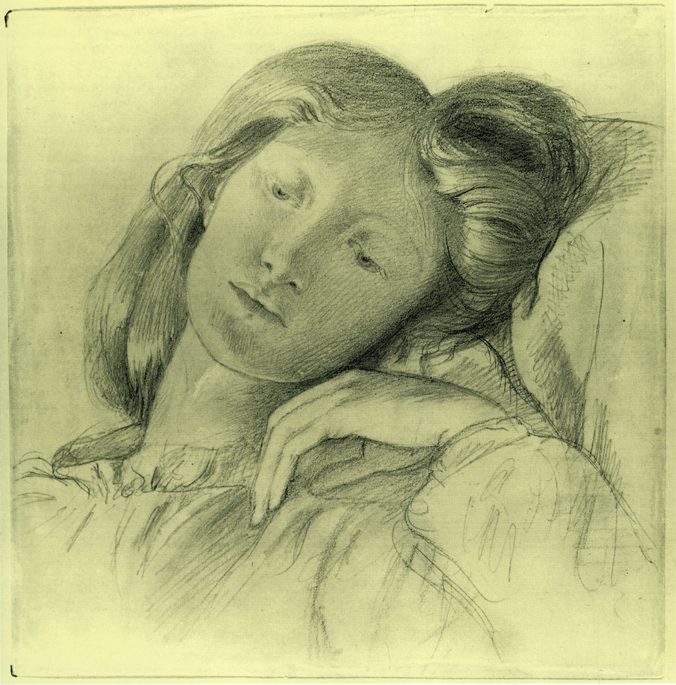 Dante Gabriel Rossetti - Head of Elizabeth Siddal reclining on a pillow
