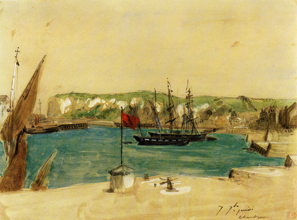 Eugène Delacroix - View of the Port of Dieppe