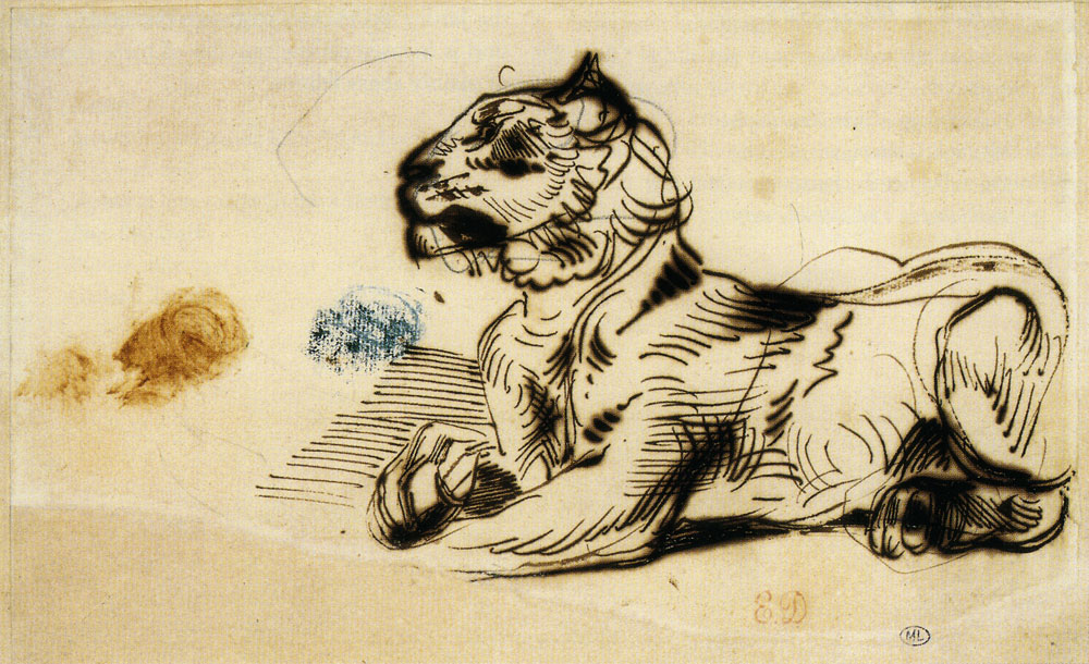 Eugène Delacroix - Reclining Tiger