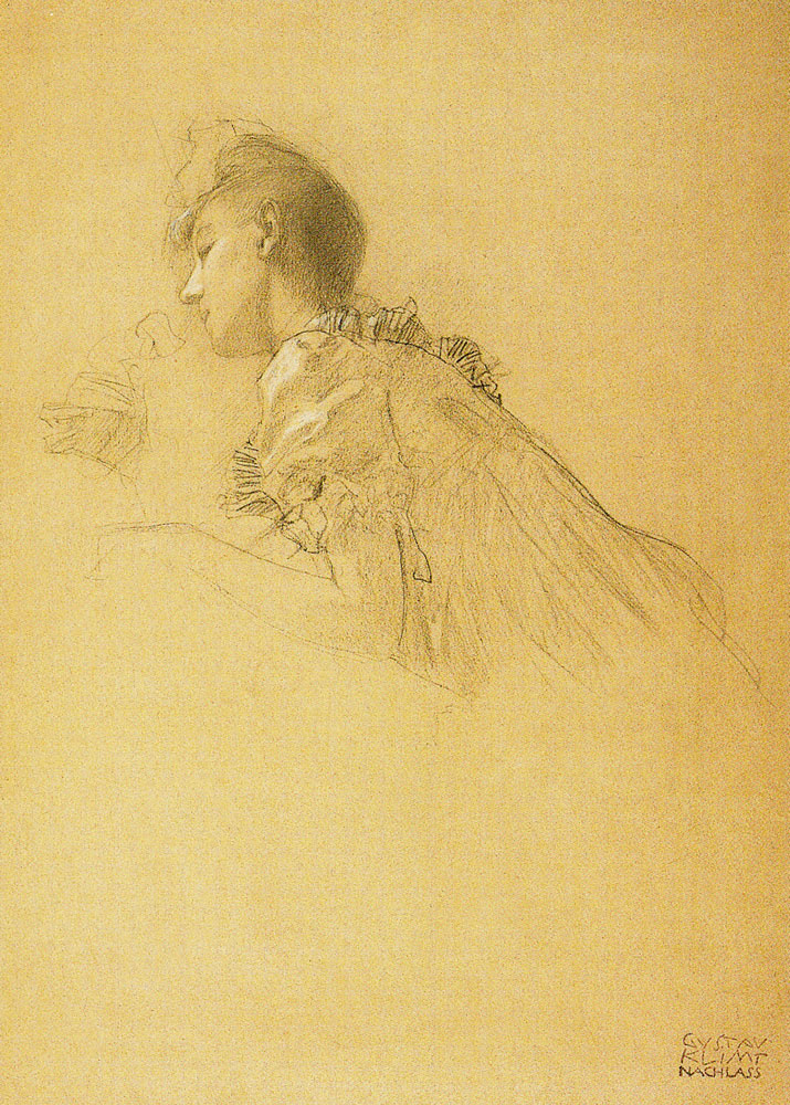 Gustav Klimt - Study of a Young Woman in Profile Facing Left