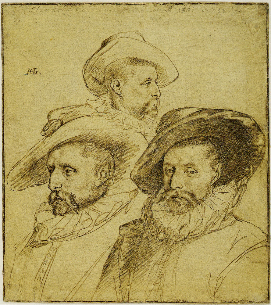 Hendrick Goltzius - Sheet with Three Studies of a Man's Head