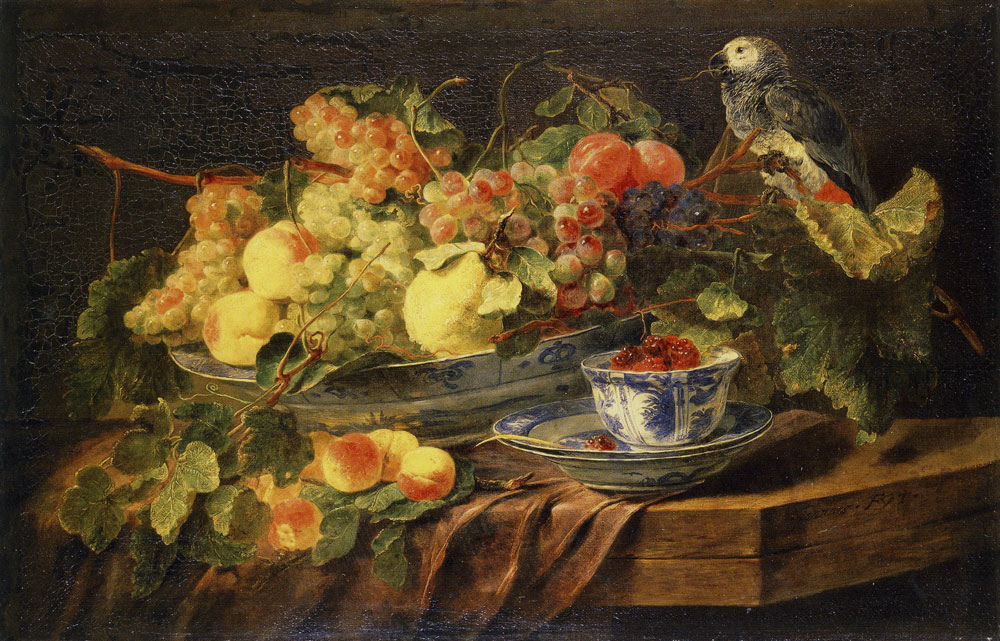 Jan Fyt - Fruit and a Parrot