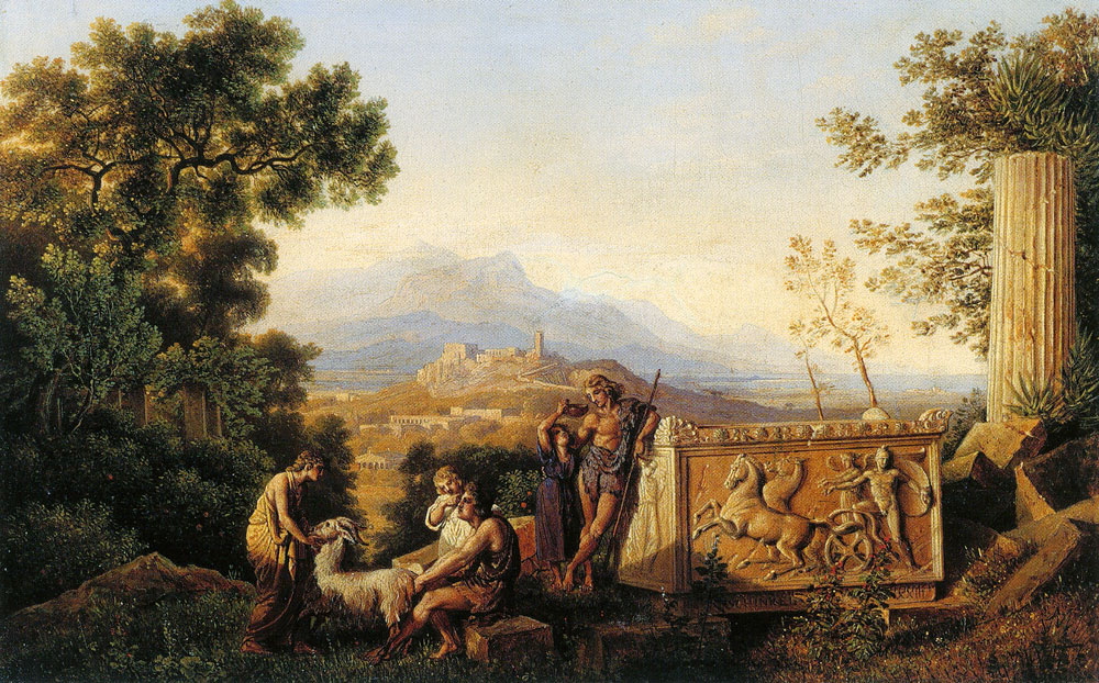 Karl Friedrich Schinkel - Greek Ideal Landscape with Resting Shepherds