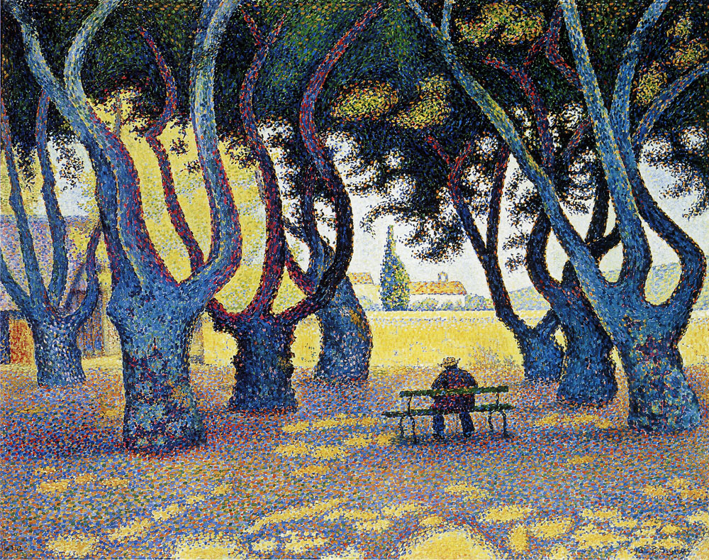 Paul Signac - Plane Trees, Place des Lices, Saint-Tropez, Opus 242