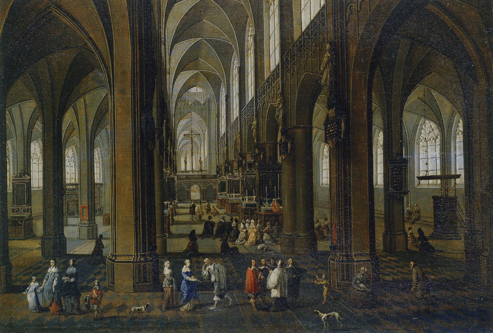 Peeter Neeffss II and Frans Francken III - Interior of Antwerp Cathedral