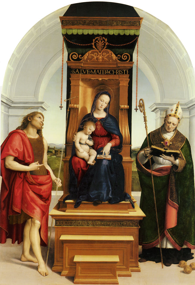 Raphael - The Enthroned Virgin and Child with Saints John the Baptist and Nicholas of Bari