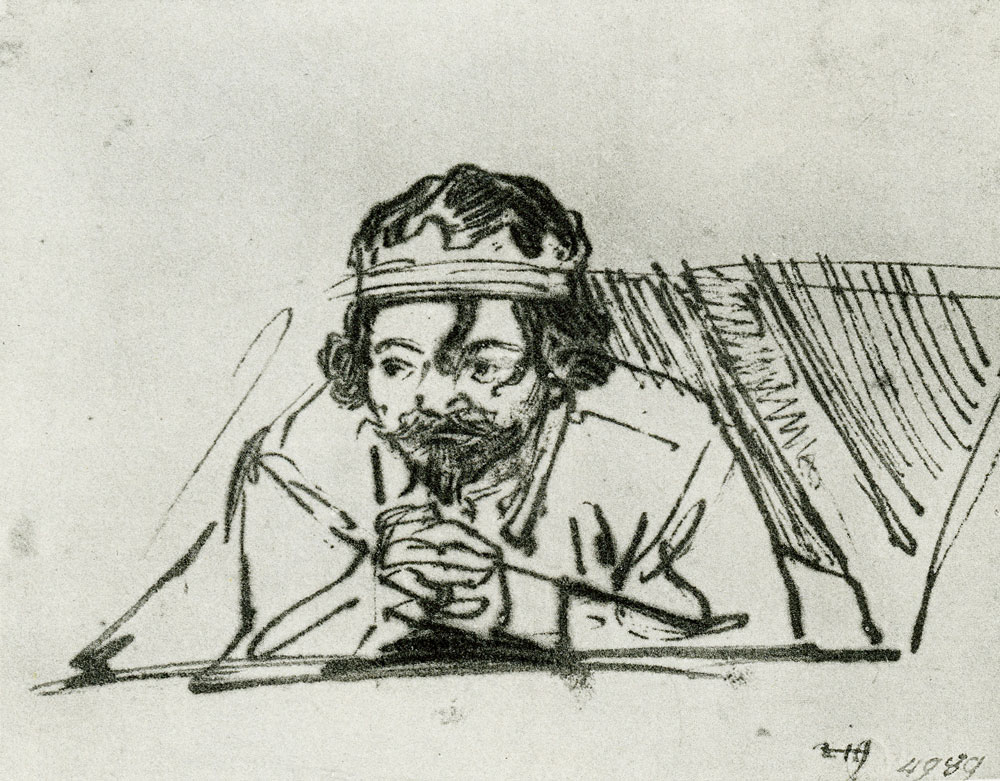 Rembrandt - An Amsterdam Jew Praying in a Pew of a Synagogue