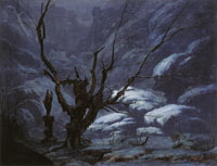 Carl Blechen Mountain Gorge in Winter