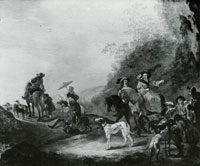 Dirck Stoop A hunting party in a landscape