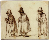 Ferdinand Bol Three Studies of an Old Man in a High Fur Cap