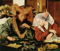 Marinus van Rymerswale Moneychanger and his wife