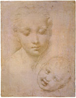 Raphael Study of the Heads of the Virgin and Child