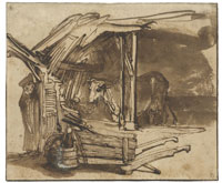 Rembrandt Cow Standing in a Shed