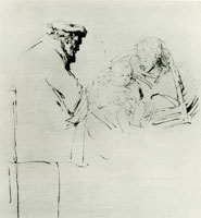 Rembrandt Saskia Showing Her Baby to an Elderly Man