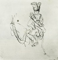 Rembrandt Sketch of a Man, Seen from Behind