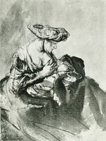 Rembrandt Woman Suckling a Child