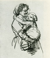 Rembrandt Young Woman Carrying a Child