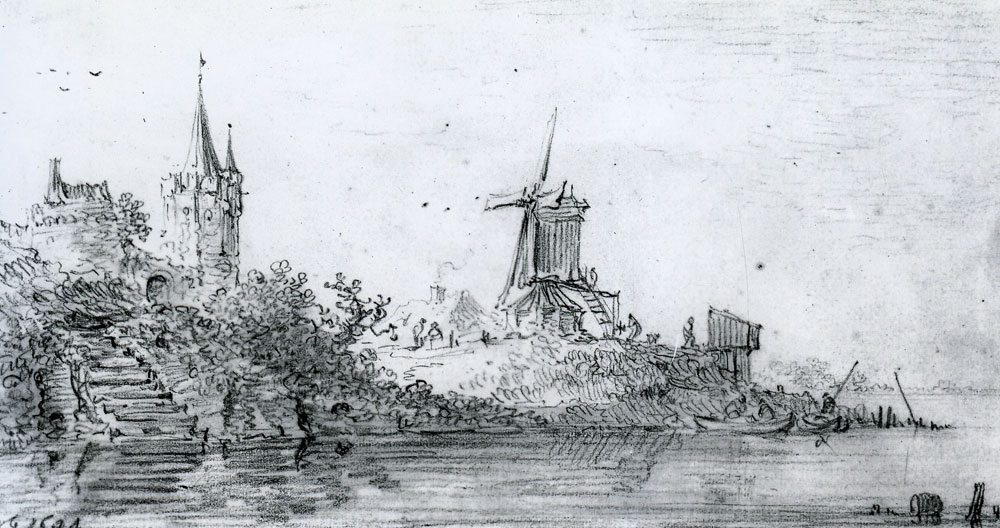 Jan van Goyen - The Doelmolen near the Raampoort in Haarlem