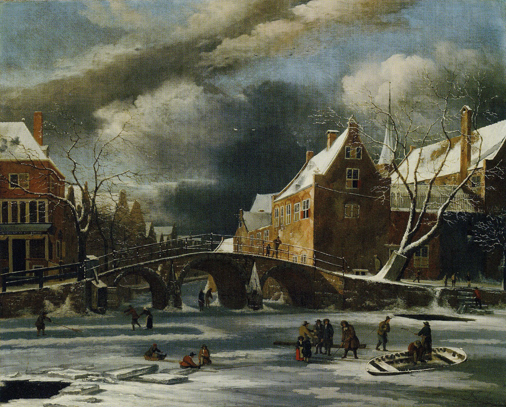 Jan van Kessel - The Spui and the Nieuwezijds Voorburgwal in Winter