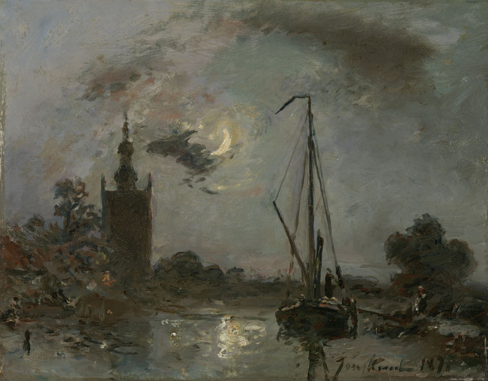 Johan Barthold Jongkind - Overschie in the Moonlight