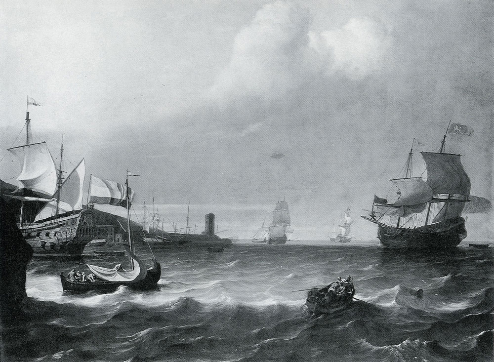 Ludolf Backhuysen - Dutch Men-of-War entering a Mediterranean Port