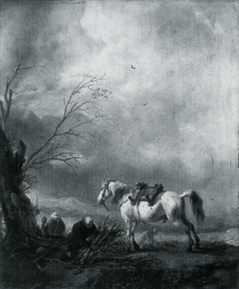 Philips Wouwermans - A White Horse, and an Old Man binding Faggots