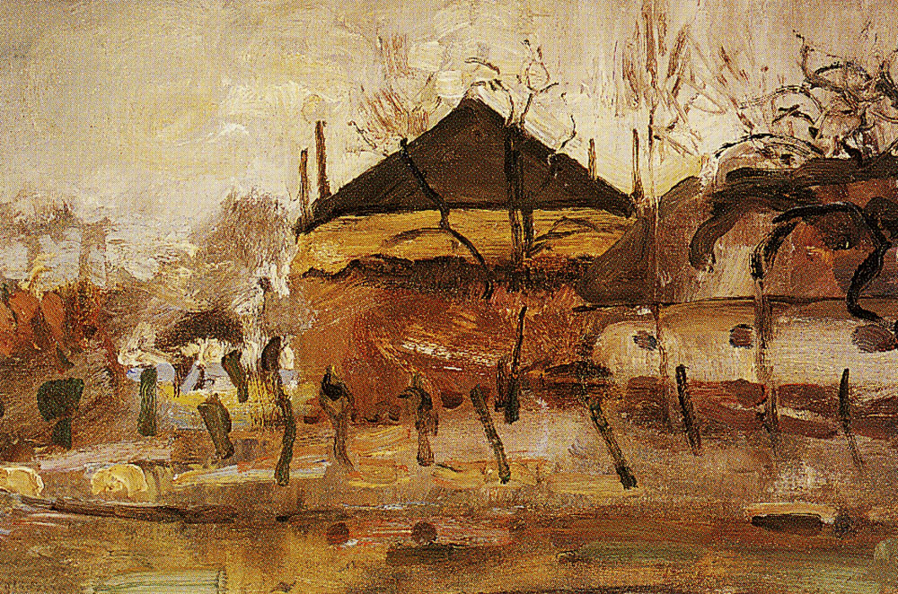 Piet Mondriaan - Barn and Haystack behind Row of Willows