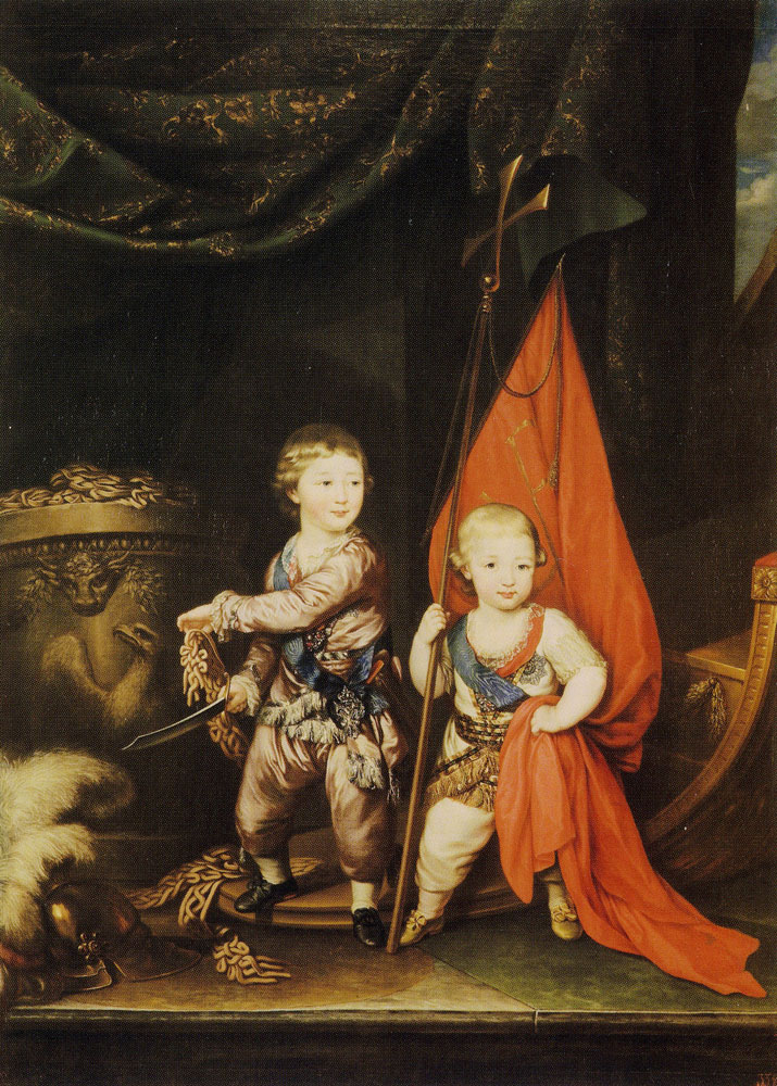 Copy after Richard Brompton - Portrait of Grand Dukes Alexander Pavlovich and Constantine Pavlovich