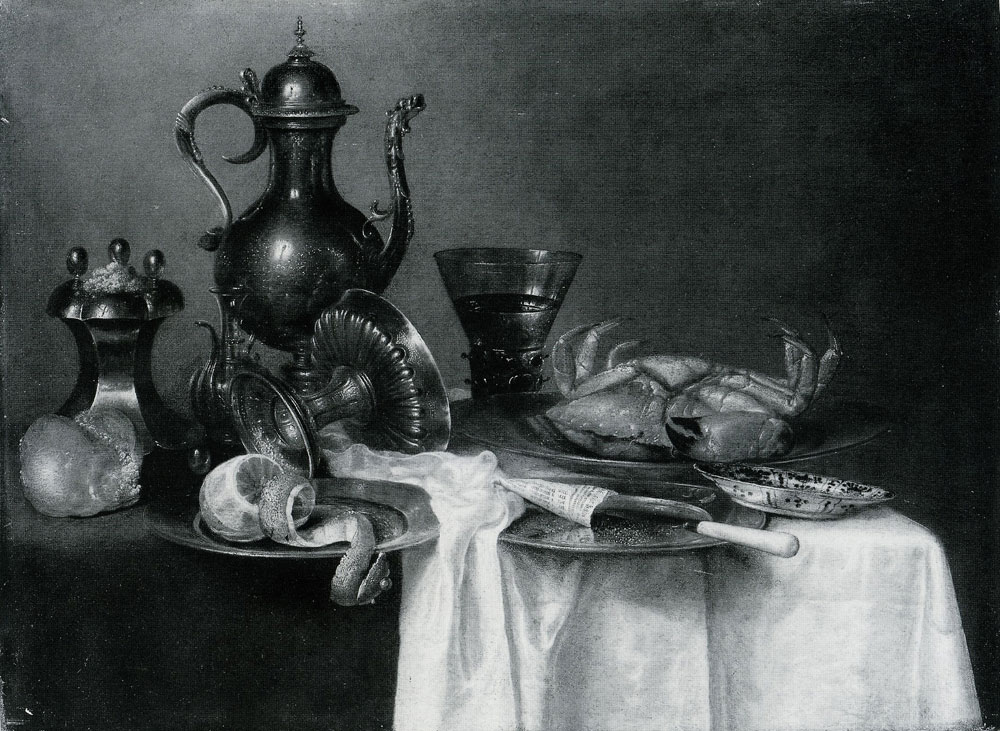 Willem Claesz. Heda - Still Life with Pewter and Silver Vessels and a Crab