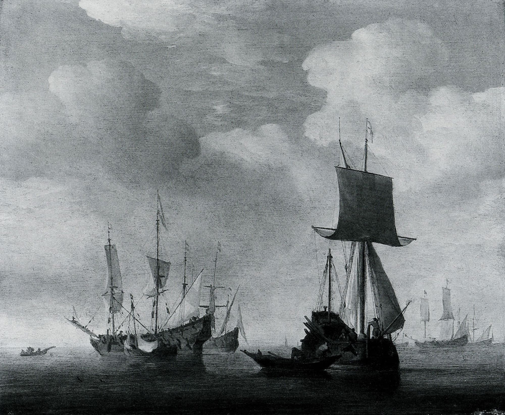 Willem van de Velde the Younger - An English Vessel and Dutch Ships Becalmed